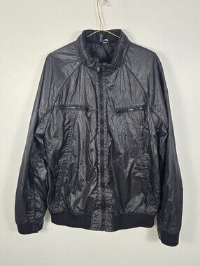 Black Bomber Windbreaker Jacket Women's XL Lightweight H&M Divided